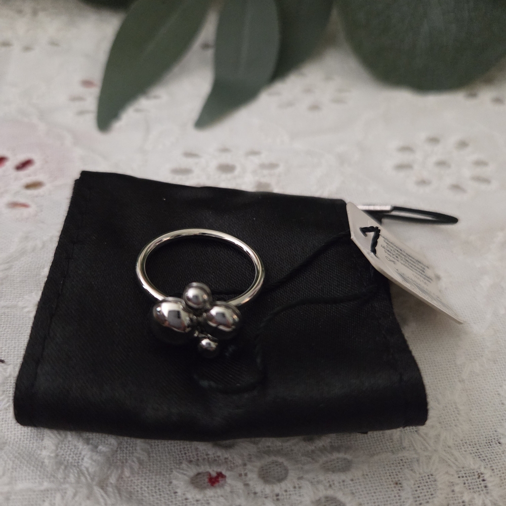 Calvin Klein Collection Metallic Ring with Cluster Design